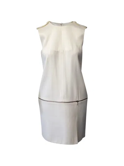 Pre-owned Alexander Mcqueen Sleeveless Zipper-detail Dress In White