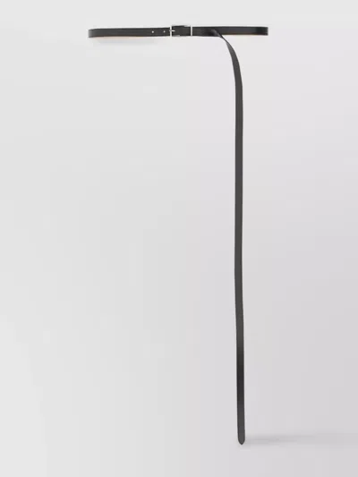 Alexander Mcqueen Slim Design Adjustable Silver Belt In Black
