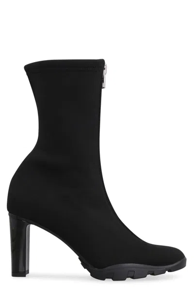 Alexander Mcqueen Slim Tread Scuba Sock Boots In Black