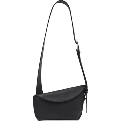 ALEXANDER MCQUEEN MCQUEEN T-BAR SLING ASYMMETRIC LEATHER CROSSBODY BAG