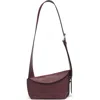 Alexander Mcqueen Sling Small Leather Crossbody Bag In Cranberry/silver