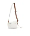 Alexander Mcqueen Leather Crossbody Bag With Adjustable Strap And Textured Finish In White