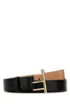 Alexander Mcqueen Women Black Leather Belt In Black