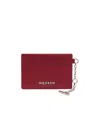 Alexander Mcqueen Sling Logo Plaque Card Holder In Red