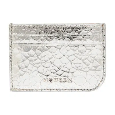 Alexander Mcqueen Sling Card Case In Silver