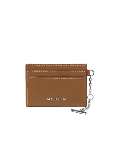 Alexander Mcqueen Sling Card Holder In Tan