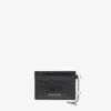 Alexander Mcqueen Sling Chain Crackled Leather Card Holder In Caramel