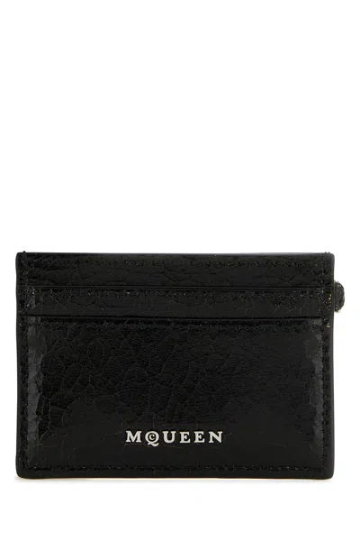 ALEXANDER MCQUEEN ALEXANDER MCQUEEN BLACK LEATHER CARD HOLDER