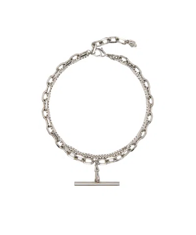 ALEXANDER MCQUEEN ALEXANDER MCQUEEN SLING DOUBLE-CHAIN NECKLACE