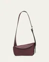 Alexander Mcqueen Sling Small Leather Crossbody Bag In Cranberry Silver