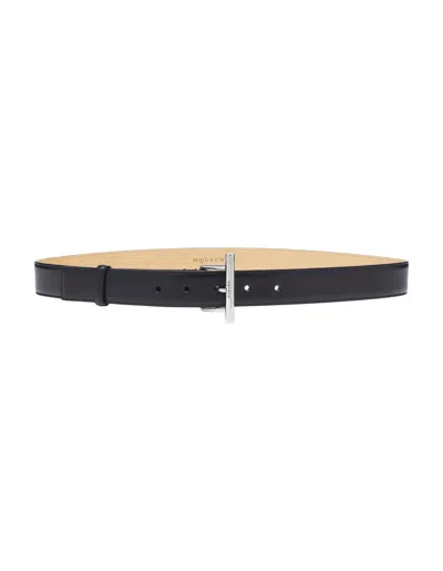 ALEXANDER MCQUEEN SLING HIP BELT IN BLACK/SILVER