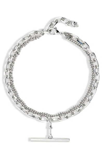 Alexander Mcqueen Sling Necklace In Palladio