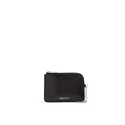 Alexander Mcqueen Sling Pip Coin Pouch In Black