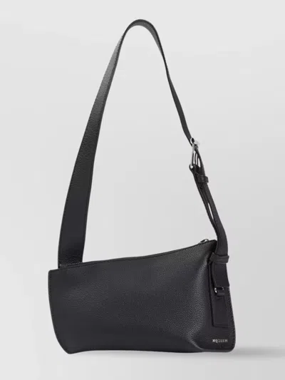 Alexander Mcqueen Sling Pouch With Adjustable Strap And Textured Finish In Grey