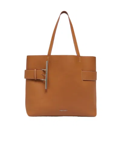 Alexander Mcqueen Sling Shopper In Beige