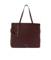Alexander Mcqueen Tyrian Purple Leather T-bar Shopping Bag In Red