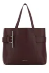 Alexander Mcqueen Tyrian Purple Leather T-bar Shopping Bag