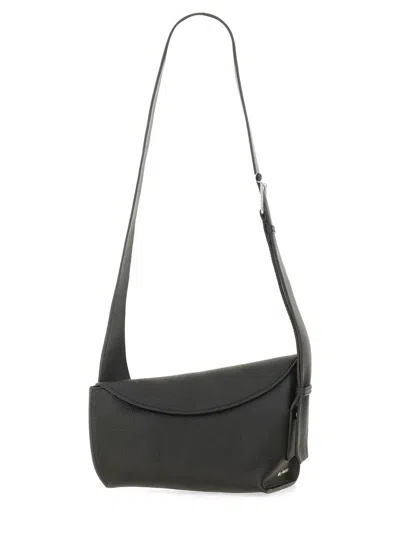 Alexander Mcqueen T-bar Sling Textured-leather Shoulder Bag In Black