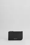 Alexander Mcqueen Black Pebbled Leather Card Holder With Zip