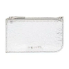 Alexander Mcqueen Sling Zip Card Case In Silver