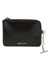 Alexander Mcqueen Sling Zip Coin Clutch In Black