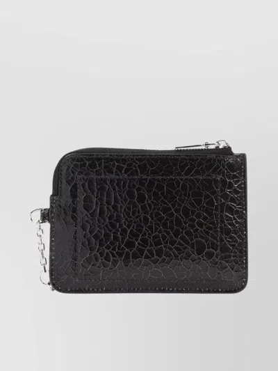 Alexander Mcqueen Slip Zip Coin Pouch Chain Detail Bag In Black | ModeSens