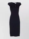 Alexander Mcqueen Wool Tailored Pencil Dress With Lace Details Clothing In Black