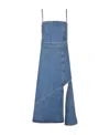 Alexander Mcqueen Alexander Mc Queen Slit Detail Denim Midi Dress In Blue