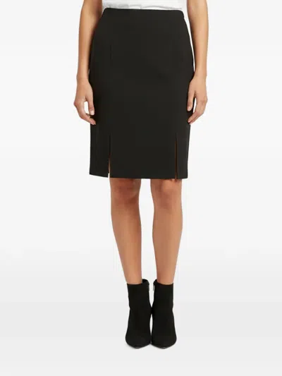 Pre-owned Alexander Mcqueen Slit-detail Crepe Skirt In Black
