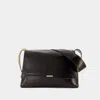 Alexander Mcqueen Black Leather The Slouch Crossbody Bag In Black