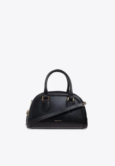 Alexander Mcqueen Small Birdee Boston Top Handle Bag In Black
