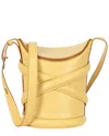 Alexander Mcqueen Small Leather Bucket Bag In Yellow
