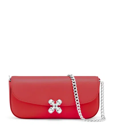 Alexander Mcqueen Small Leather Skull Flower Cross-body Bag In Red