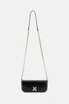 Alexander Mcqueen Women Black Healthier Small Skull Flower Crossbody Bag In Black