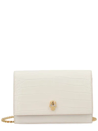 Alexander Mcqueen Small Skull Bag In White