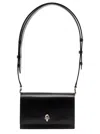 ALEXANDER MCQUEEN SMALL SKULL BLACK CROSS-BODY BAG WITH SKULL DETAIL IN LEATHER WOMAN