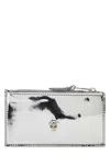 Alexander Mcqueen Small Skull Card Holder In Silver