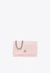 Alexander Mcqueen Small Skull Croc-embossed Leather Clutch Bag In Pink