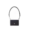 Alexander Mcqueen Dark Blue Canvas And Black Leather Denim Shoulder Bag In White