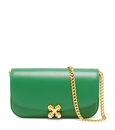 Alexander Mcqueen Small Skull Flower Cross-body Bag In Green