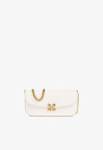 Alexander Mcqueen Small Skull Flower Shoulder Bag In White