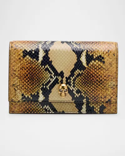 Alexander Mcqueen Small Skull Python-embossed Crossbody Bag