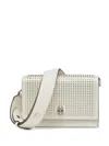 Alexander Mcqueen Small The Biker Skull Shoulder Bag In White