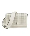 Alexander Mcqueen Small The Biker Skull Shoulder Bag In White