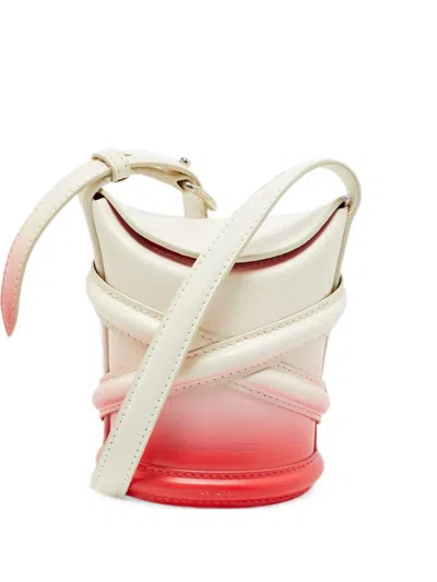Pre-owned Alexander Mcqueen Small The Curve Ombré Bucket Bag In Red