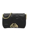 Alexander Mcqueen The Seal Mini Embellished Quilted Leather Shoulder Bag In Black