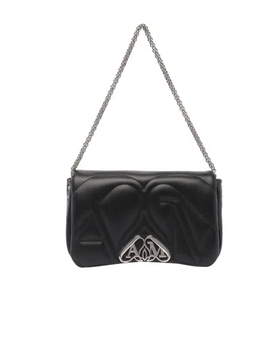 ALEXANDER MCQUEEN ALEXANDER MCQUEEN THE SEAL LOGO PLAQUE SMALL SHOULDER BAG
