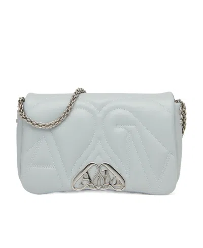 Alexander Mcqueen Small The Seal Shoulder Bag In Gray