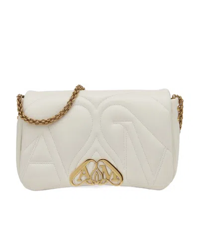 Alexander Mcqueen Small The Seal Shoulder Bag In White