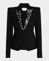 Alexander Mcqueen Smashed Screen Crystal-lapel Single-breasted Jacket In Black